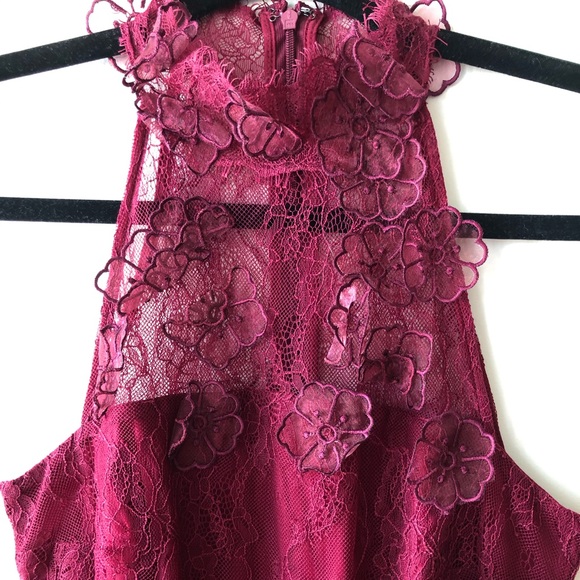 Burgundy cocktail midi-dress - Picture 4 of 8